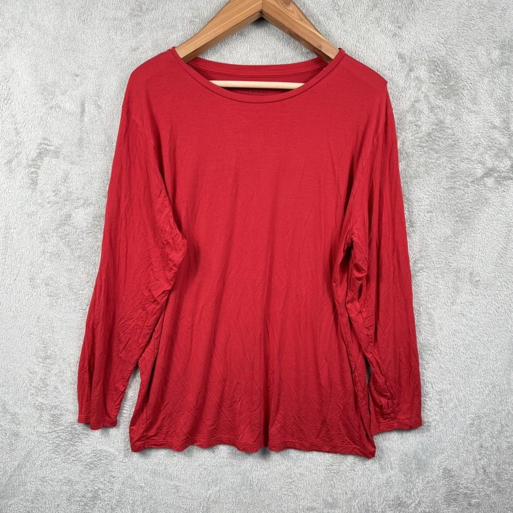 Little Sleepies Pajama Top Women 2XL Red Shirt Loungewear Bamboo Stretch Lunalux